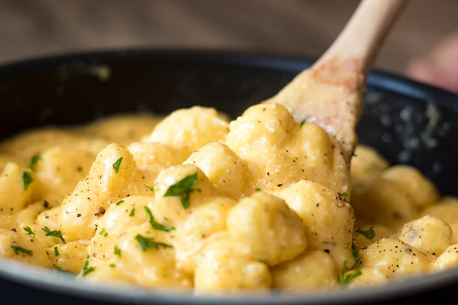 Cooking Macaroni and Cheese Gnocchi